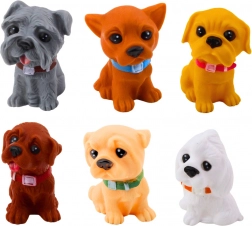 Set di graziose figurine di cuccioli, gomma, 6 pezzi