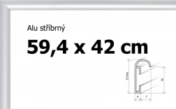 Cornice in alluminio per puzzle e poster A2 59,4 × 42 cm – argento