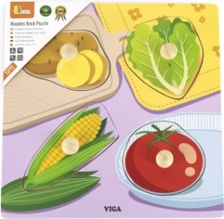 Puzzle in legno Viga con pomelli vegetali