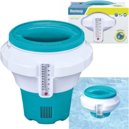 Dosatore galleggiante di prodotti chimici per acqua di piscina con termometro