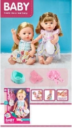 Bambola con capelli lunghi e accessori 33 cm