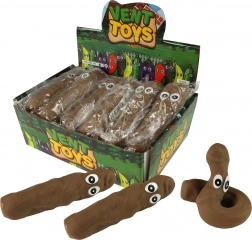 Giocattolo antistress allungabile a forma di cacca con occhi