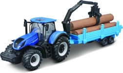 set da fattoria trattore New Holland T7.315 HD con 3 rimorchi 10 cm