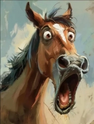 Pittura con diamanti Cavallo Sorpreso 30 × 40 cm