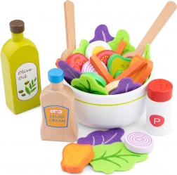 Set in legno per insalata per la cucina dei bambini