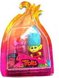 Figurina TROLLS con lunghi capelli 8 cm