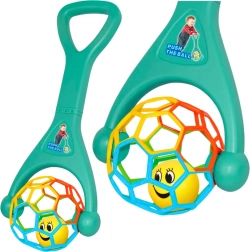 Giocattolo a spinta con palla elastica e sonaglio