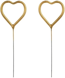 Stelline scintillanti dorate a forma di cuore, 16,5 cm - 2 pezzi