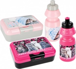 Set per bambini: porta pranzo e borraccia con gattina