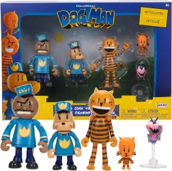 Set di figurine DOG MAN – 5 mini personaggi da collezione 3–8 cm