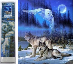 pittura diamantata luna piena selvaggia 30 × 40 cm