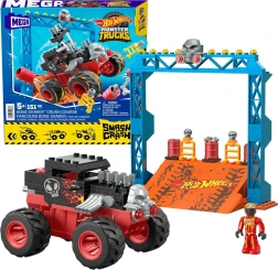 Set di costruzione HOT WHEELS Mega Bone Shaker Crush Course – monster truck con rampa, 151 pezzi