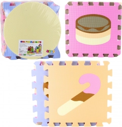 Morbido tappeto puzzle in schiuma EVA, pastello, animaletti, 16 pezzi
