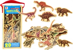 magneti in legno con animali, set da 20 pezzi