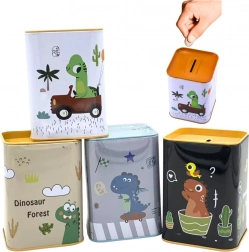 Salvadanaio in metallo con dinosauro per auto 11 × 8 cm