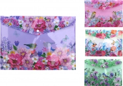 Cartellina con bottone a pressione 35 × 25 cm – motivo floreale