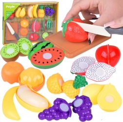 Frutta di plastica da tagliare con tavola e coltello - set da cucina
