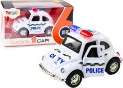 Auto della polizia classica 1:38 con propulsione, luci e suoni bianco