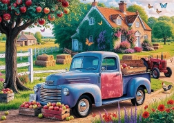 Puzzle TREFL Premium Plus Tempo del Tè: Auto dell'Agricoltore 500 Pezzi