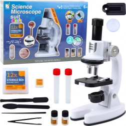 Microscopio educativo a LED con ingrandimento 1200x con set scientifico