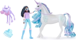 Figurina Unicorn Academy Layla con l'unicorno Glacier e accessorio