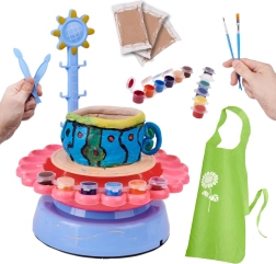 set per bambini per tornio con argilla e colori