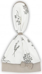Cappellino–foulard per neonato in cotone Nicol Ella bianco