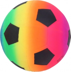 Palla da spiaggia arcobaleno in gomma con motivo di pallone da calcio 22 cm