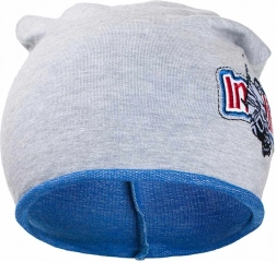 Cappellino autunnale per bambini New Baby In-line grigio-blu