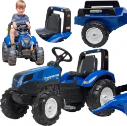 Trattore a pedali NEW HOLLAND con rimorchio per bambini dai 3 anni