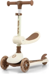 Monopattino a tre ruote per bambini con sedile FUZZY Classic – beige