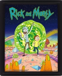 Quadro 3D incorniciato Rick and Morty Portal