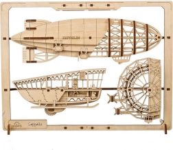 Ugears puzzle 3D Zeppelin 2,5D – modello meccanico in legno, 49 pezzi