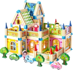 Set di costruzione in legno castello colorato 2Kids Toys