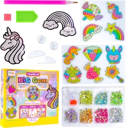 Kit diamond painting con unicorno e arcobaleno