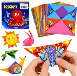 Set origami per bambini con carte colorate e istruzioni (100 fogli)