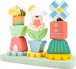 Giocattolo impilabile in legno Mulino a vento giardino