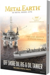 Metal Earth puzzle 3D piattaforma petrolifera e tanker – set deluxe