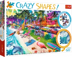 Puzzle TREFL Crazy Shapes – Spiaggia di Miami, 600 pezzi
