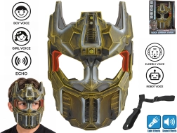 Maschera gialla TransforMACHINES con alteratore della voce, luci e suoni