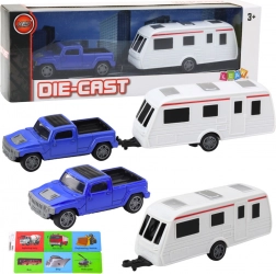 Set Macchinina con Caravan Blu