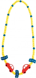Collana in legno con macchinine 23 cm (6 pezzi)
