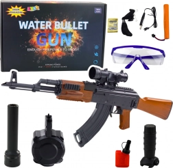 Carabina a palline d'acqua con accessori e occhiali protettivi