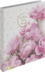 Raccoglitore A4 laminato, 4 anelli, Romantic magnolia