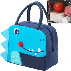 Borsa termoisolante per pranzo Dino blu 23cm