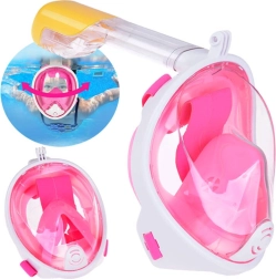 Maschera da snorkeling a viso intero S/M rosa