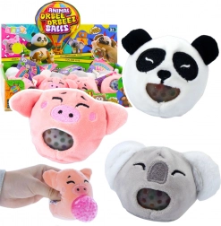 Gniotek peluche da schiacciare con palline in gel – koala, panda, maialino 6 cm