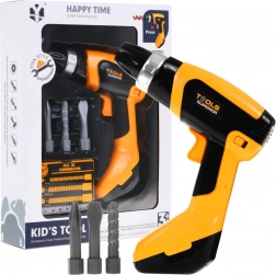 Trapano elettrico per bambini con suoni realistici e trapano rotante per bambini 3+