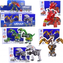 Set di costruzione dinosauro e auto 2-in-1, 105–132 pezzi