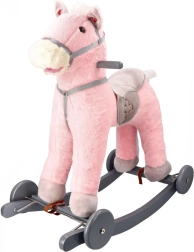 Cavalluccio a dondolo rosa con ruote